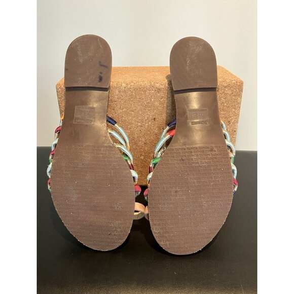 Women’s Colorful Flat Slip On Sandals Schutz 7.5 US Colorful Beach Summer Slides - Picture 5 of 7